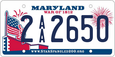 MD license plate 2AA2650