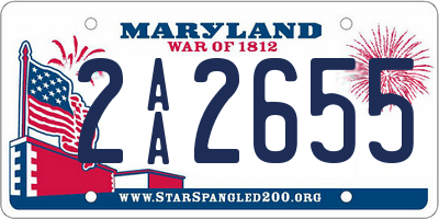 MD license plate 2AA2655