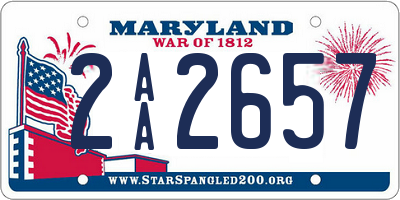 MD license plate 2AA2657