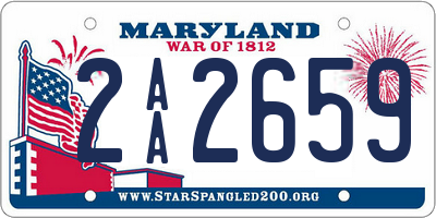 MD license plate 2AA2659