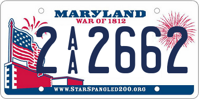 MD license plate 2AA2662