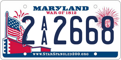 MD license plate 2AA2668