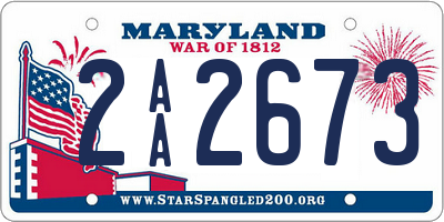 MD license plate 2AA2673