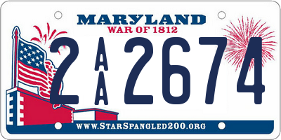 MD license plate 2AA2674