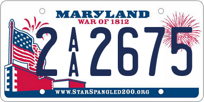 MD license plate 2AA2675