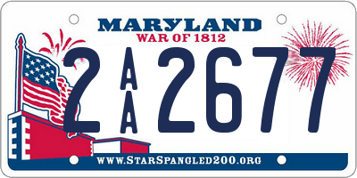 MD license plate 2AA2677