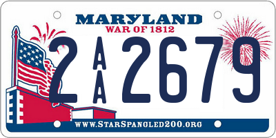 MD license plate 2AA2679