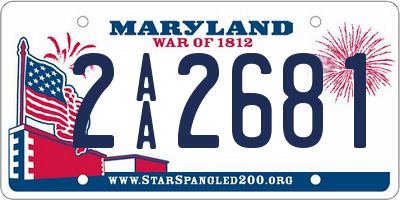 MD license plate 2AA2681