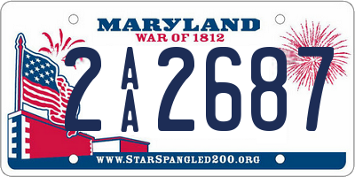 MD license plate 2AA2687