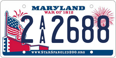 MD license plate 2AA2688