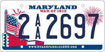 MD license plate 2AA2697