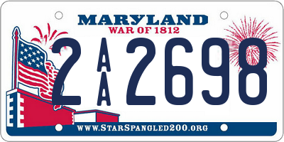 MD license plate 2AA2698