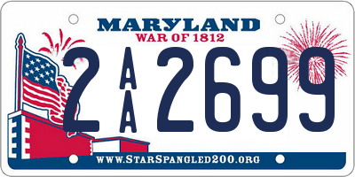 MD license plate 2AA2699