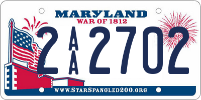 MD license plate 2AA2702