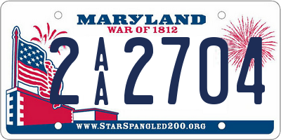 MD license plate 2AA2704
