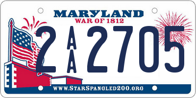 MD license plate 2AA2705