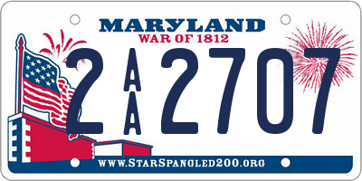 MD license plate 2AA2707