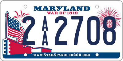 MD license plate 2AA2708