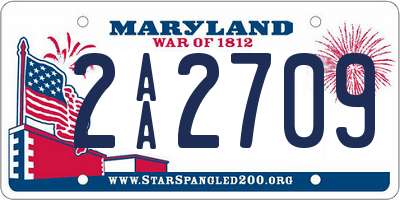 MD license plate 2AA2709