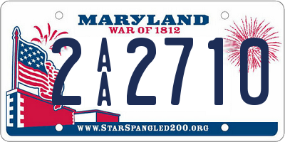 MD license plate 2AA2710