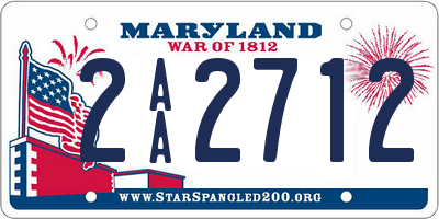 MD license plate 2AA2712