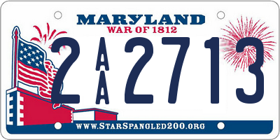 MD license plate 2AA2713