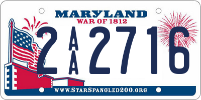 MD license plate 2AA2716