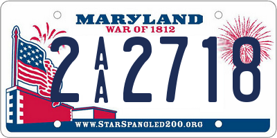 MD license plate 2AA2718