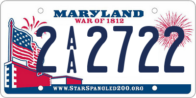 MD license plate 2AA2722