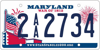 MD license plate 2AA2734