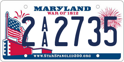 MD license plate 2AA2735