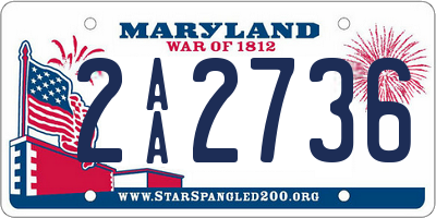 MD license plate 2AA2736