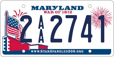 MD license plate 2AA2741