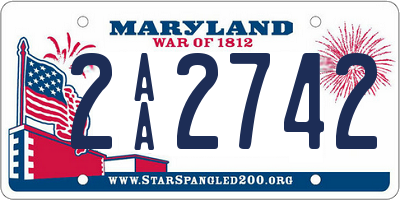 MD license plate 2AA2742