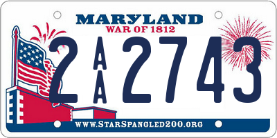 MD license plate 2AA2743