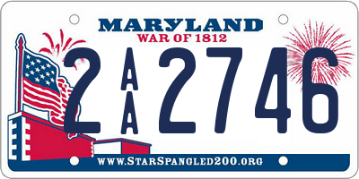 MD license plate 2AA2746