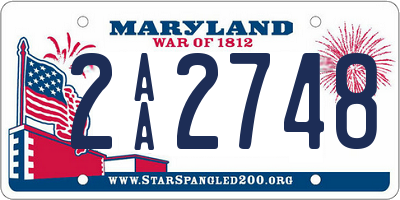 MD license plate 2AA2748