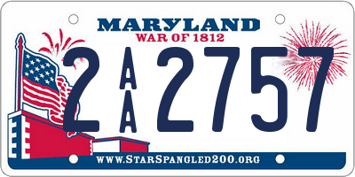 MD license plate 2AA2757