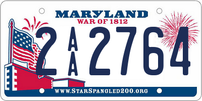 MD license plate 2AA2764