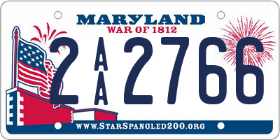 MD license plate 2AA2766