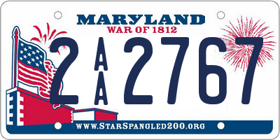 MD license plate 2AA2767