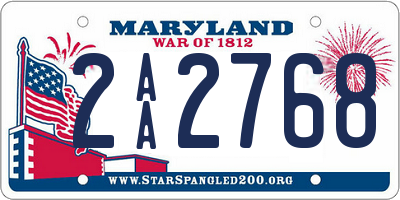 MD license plate 2AA2768