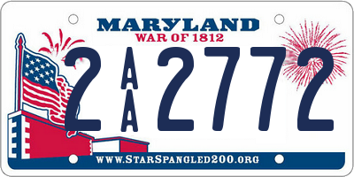 MD license plate 2AA2772