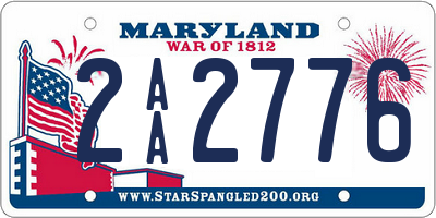 MD license plate 2AA2776