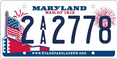 MD license plate 2AA2778