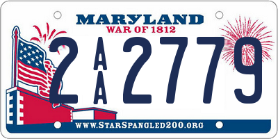 MD license plate 2AA2779