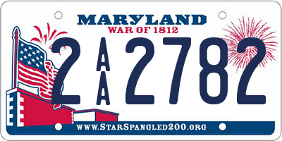 MD license plate 2AA2782