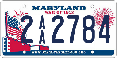 MD license plate 2AA2784