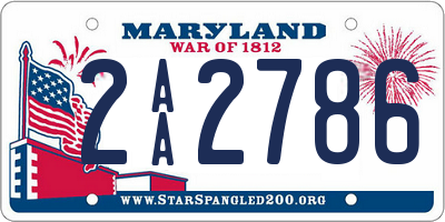 MD license plate 2AA2786