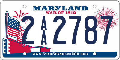 MD license plate 2AA2787